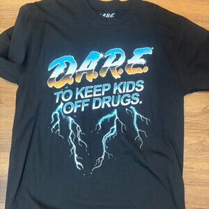D.A.R.E. Lightning Graphic T-Shirt – Black – Size LG– Brand New